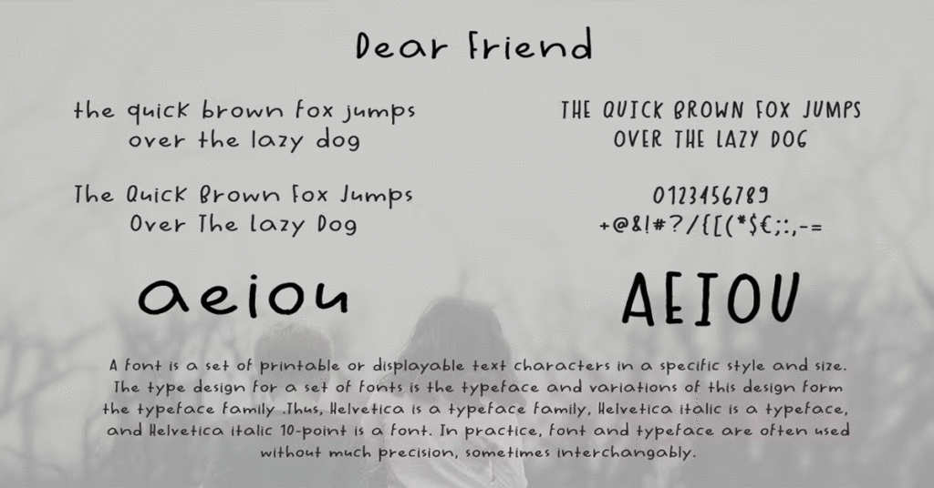 Dear Friend Handwritten Download Free Font