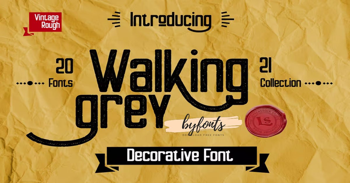 Walking Grey sansfont ,lettering premium free Font