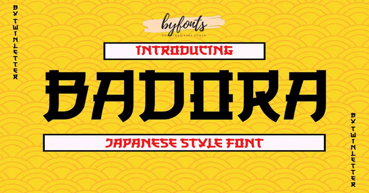 Badora Faux Japanese Font typography Asia premium free Font