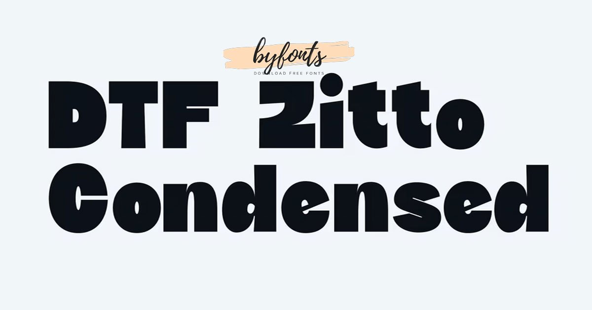 DTF Zitto Condensed Art Download premium free Font