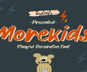Morekids cool , neat, lettered Download premium free Font