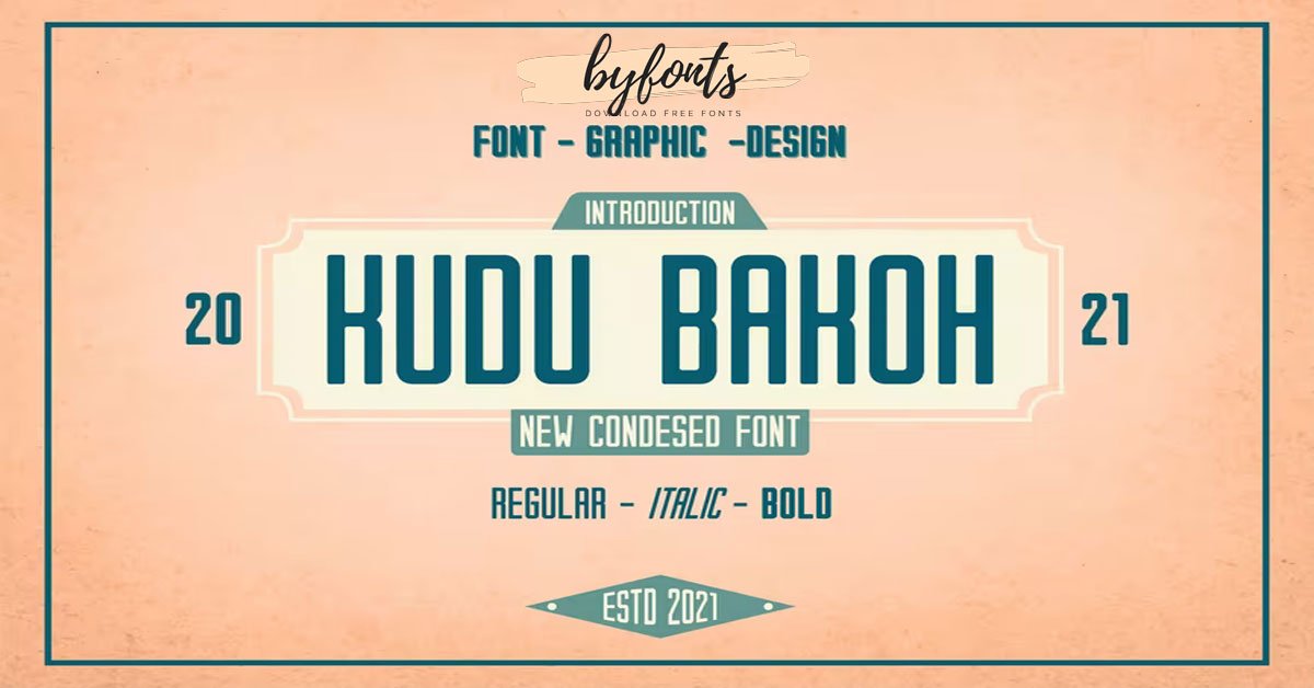 Kudu Bakoh Display Font MS premium free Font