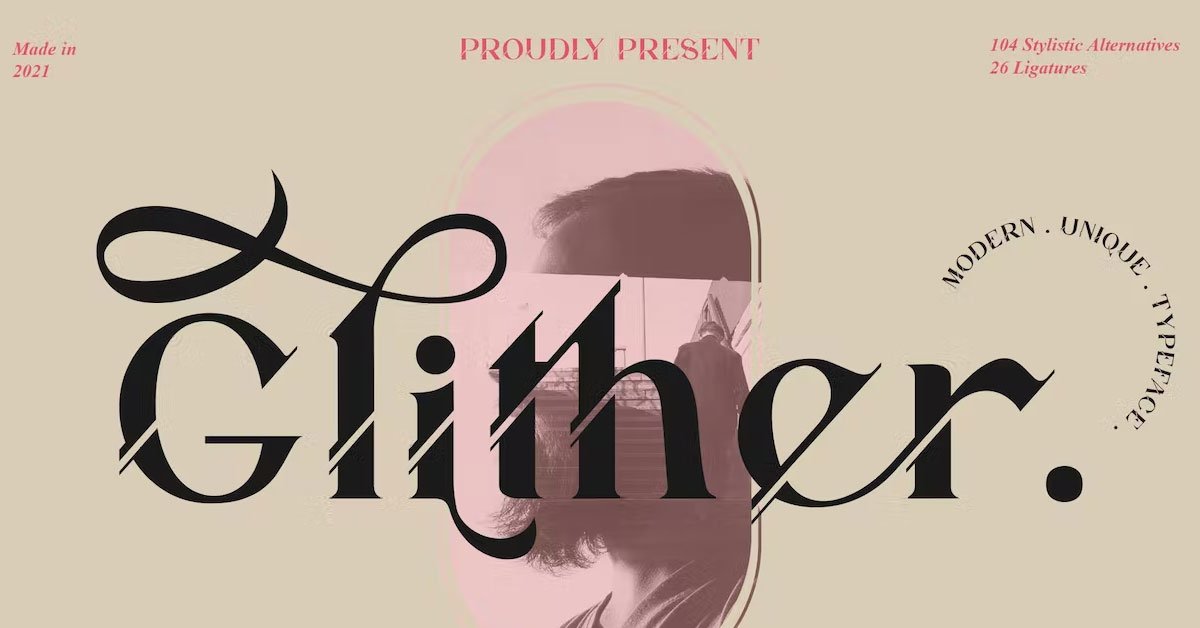 Glither Deluxe, Sans Normal Premium Free Font
