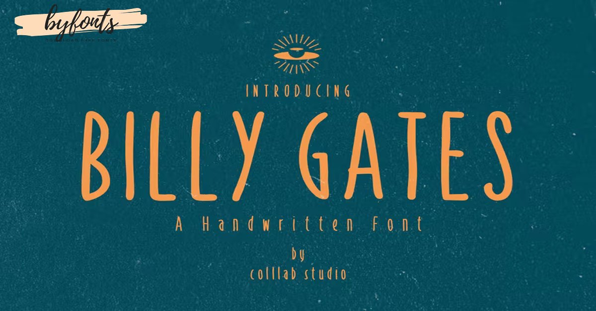 Billy Gates - A Simply Handwritten Cutefont, Displayfont premium free Font