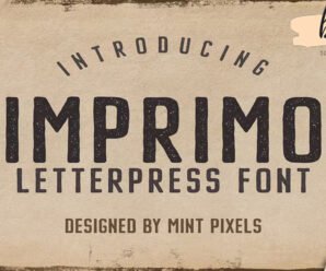 Imprimo Letterpress Stylish texture premium free Font