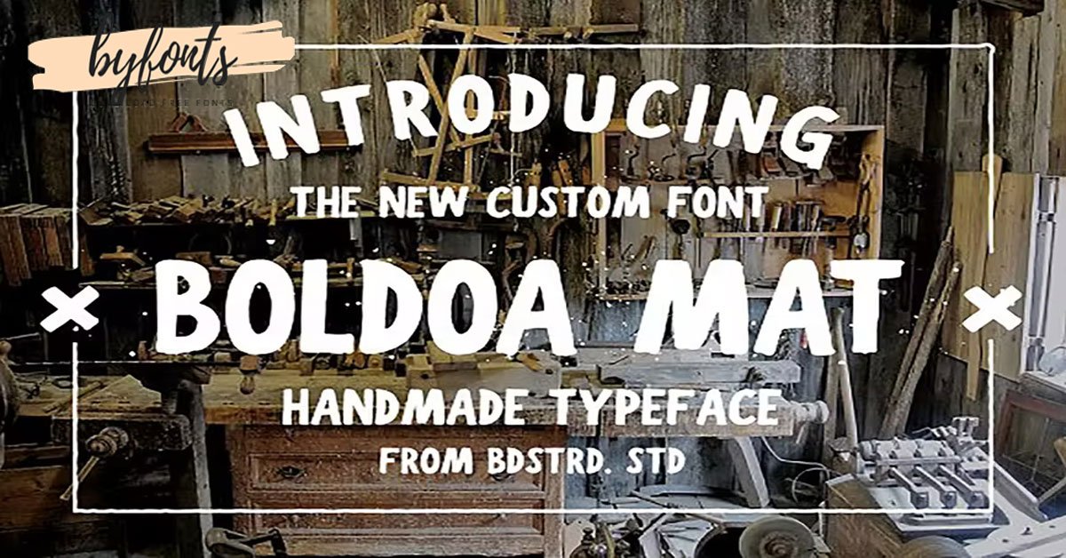 Boldoa Mat Bold, Custom Vintage premium free Font