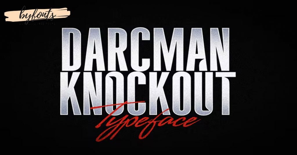 DARCMAN KNOCKOUT aesthetic, adobe, fancy, letters premium free Font