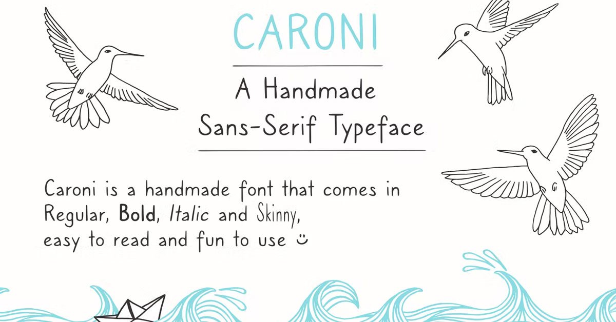 Caroni - A Handmade Typeface Cool, Bold Download free Font