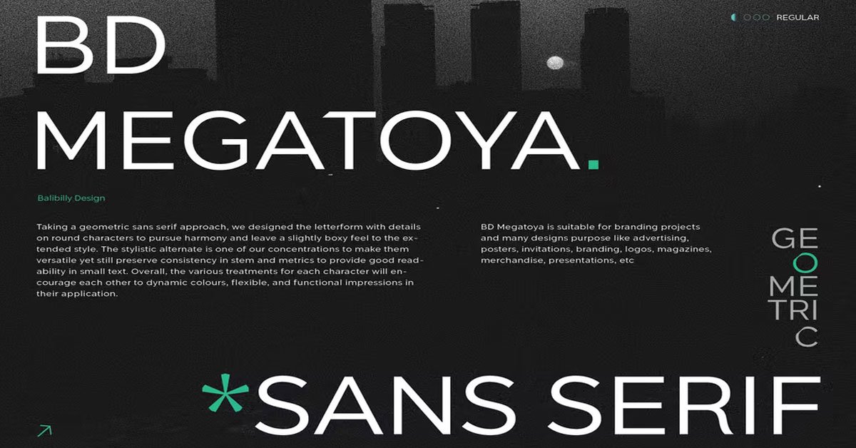 BD Megatoya | Geometric Sans Serif Download premium freeFont