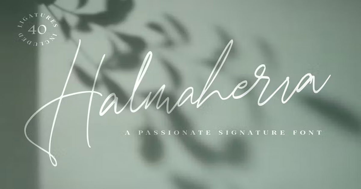 Halmaherra Signature Calligraphy, Craft premium free Font