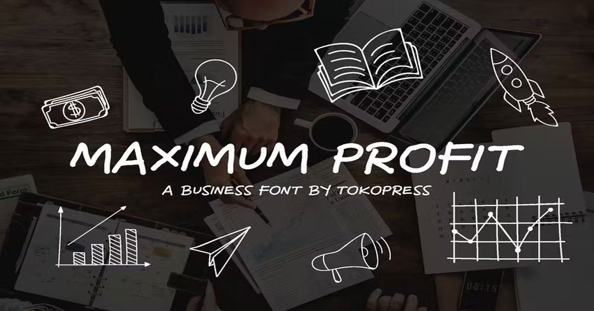 Maximum Profit Instagram Entrepreneur, handwriting premium free Font