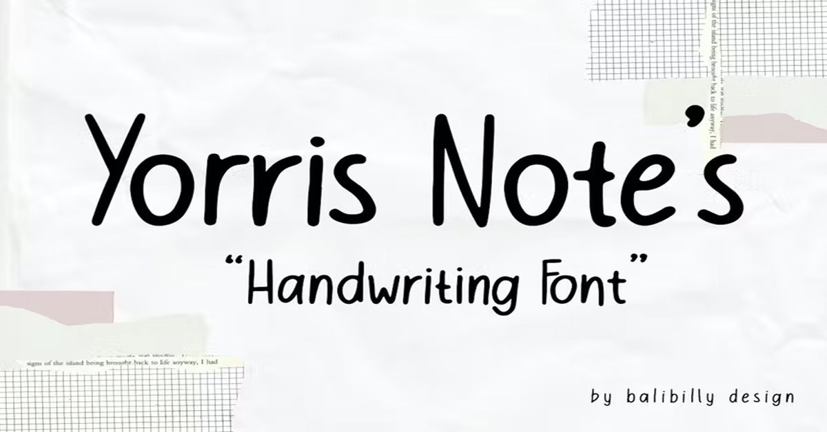 Yorris Note Cool, Friendly freehand premium free Font