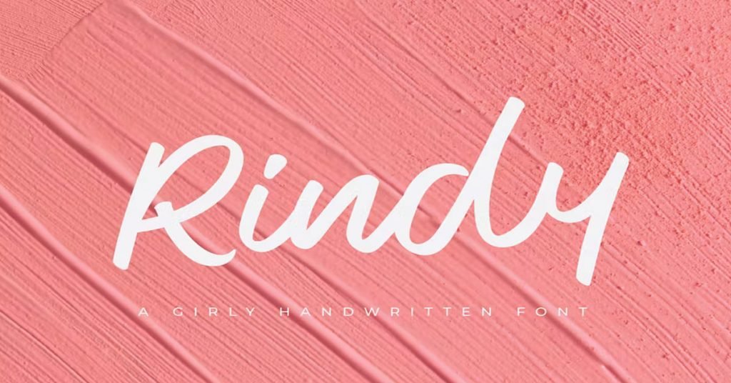Rindy - Girly Handwritten Youtube Download premium free Font
