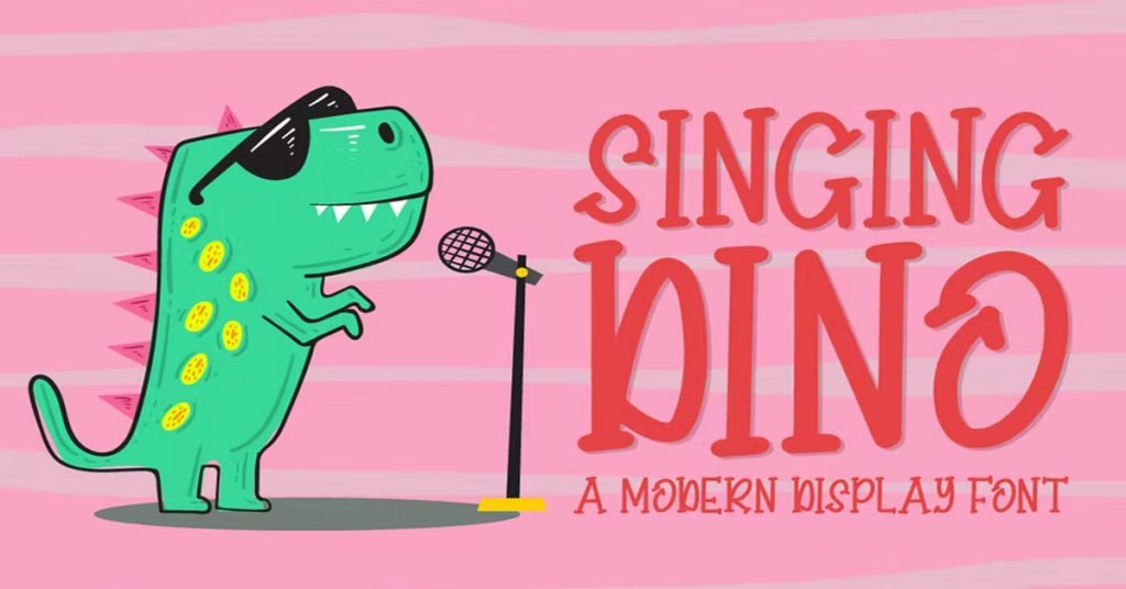 Singing Dino SVG, kids, Sublimation,Unicorn Download free Font