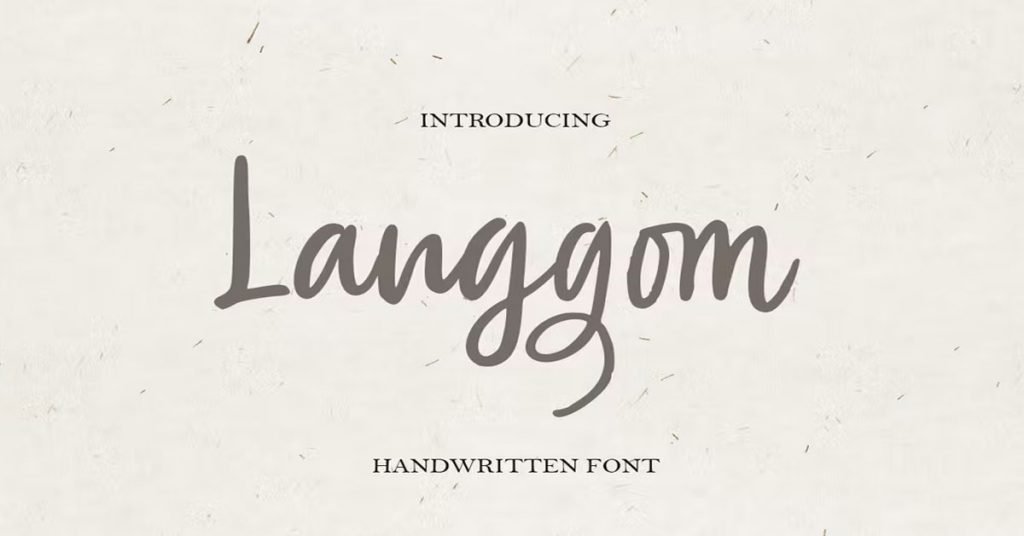 Langgom - Curly Unique Handwritten free Font