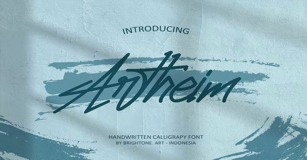 Artheim - The calligraphy font premium free