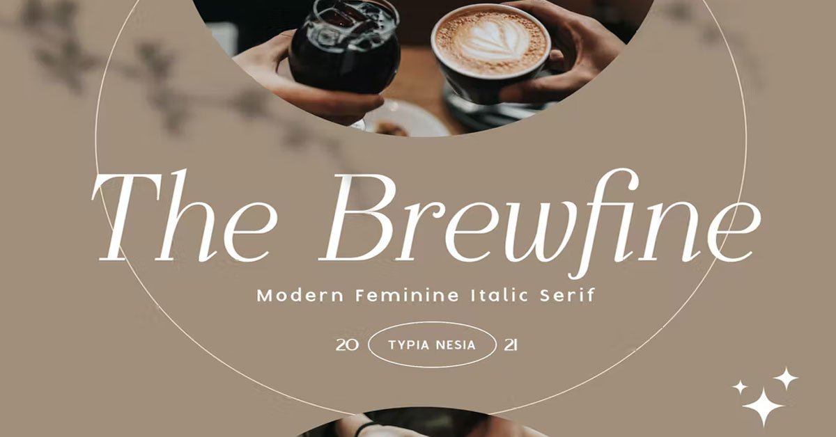 The Brewfine - modern, Italic, serif for designing- free premium font