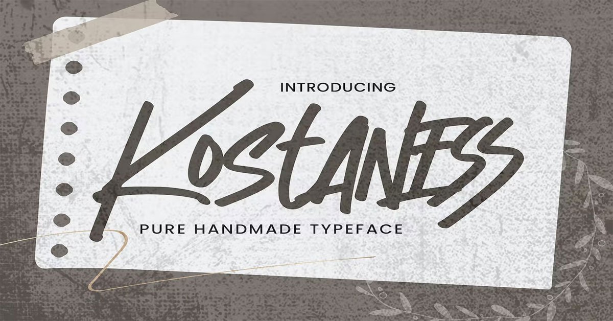 Kostaness Handmade Eroded Premium Free Font