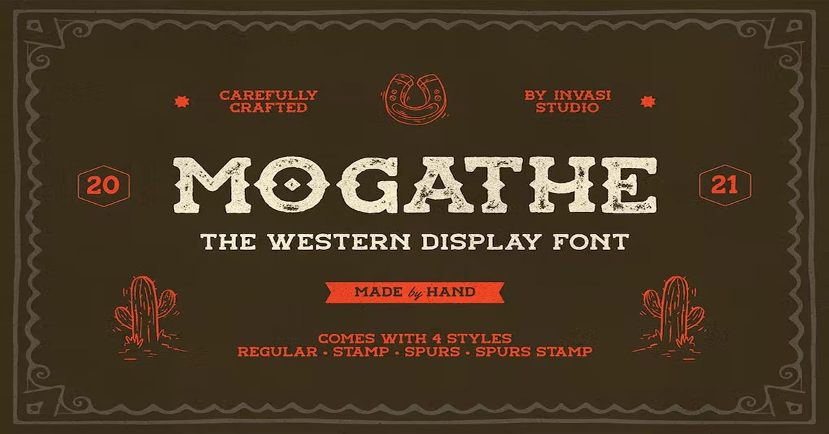 Mogathe Western Eroded Premium Free Font