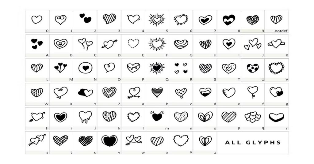 Love Heart Dingbat Premium Free Font