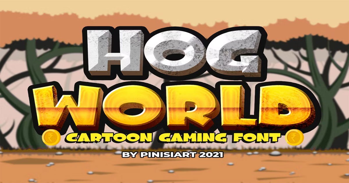 Hog World Game Cartoon Premium Font