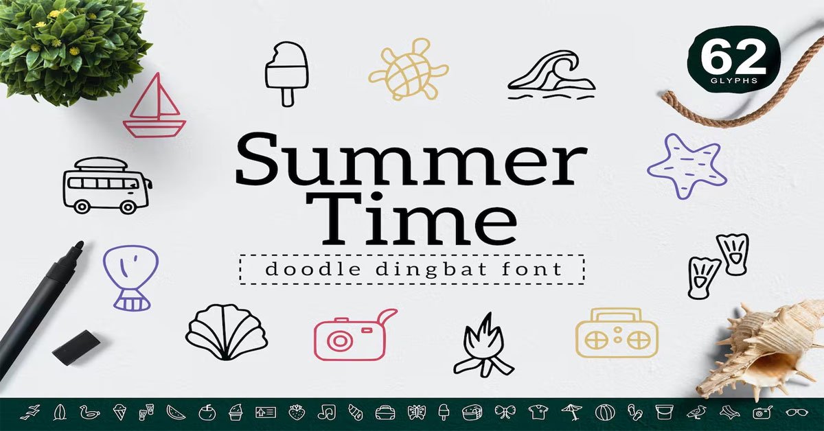 Summer Time Dingbat Flyer Premium Font