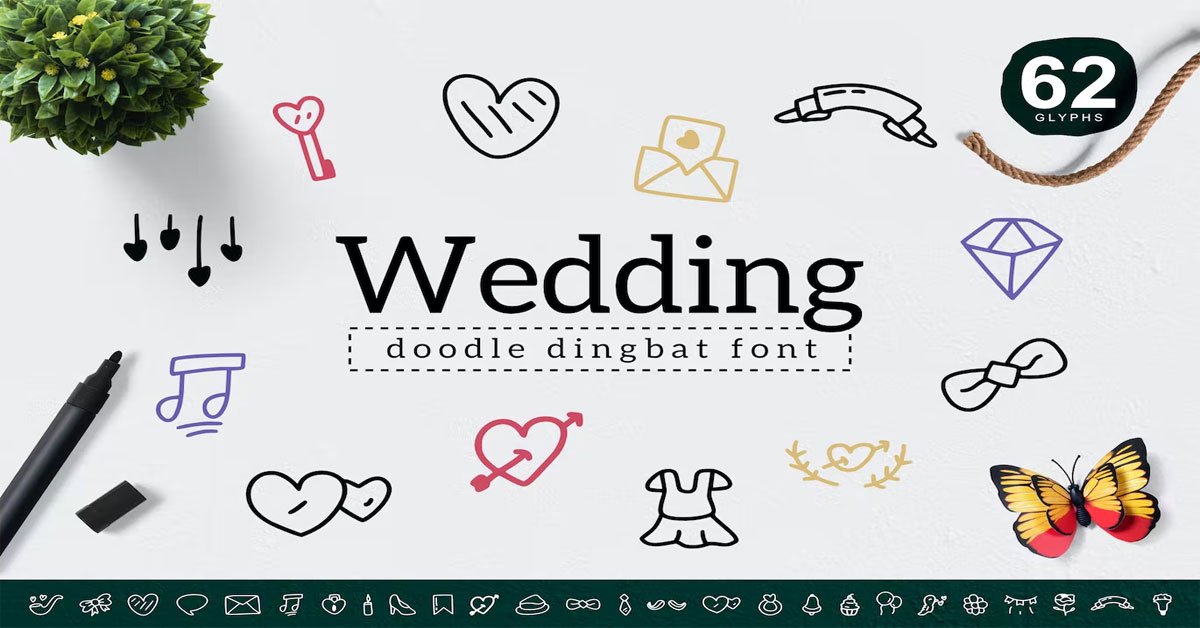 Wedding Dingbat Flyer Premium Free Font