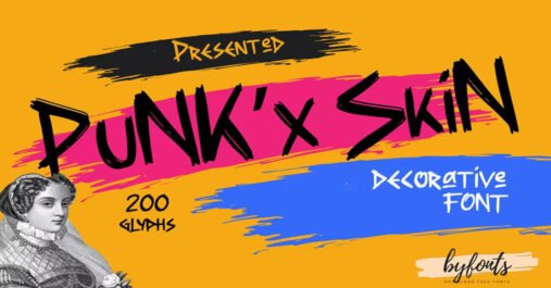 Punkx Skin Cool Rock, Decorative Premium Free Font