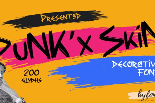 Punkx skin Cool Rock, decorative premium free Font