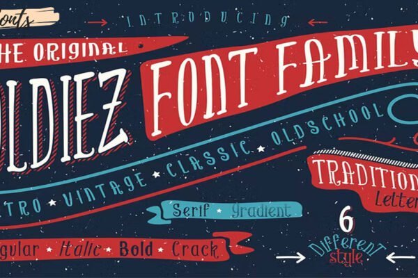 Oldiez Family Font script, letters, decent, premium free Font
