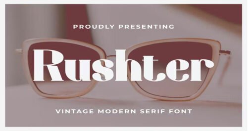 Rushter Logo, Modern, Neon, Serif Download Premium Free Font