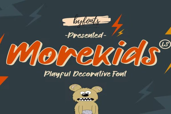 Morekids cool, neat, lettered Download premium free Font