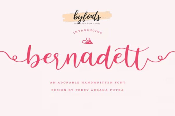 Bernadett | Handwritten Font cool premium free Font