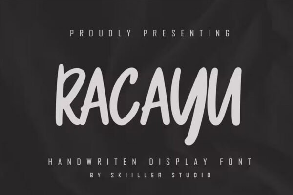 Racayu - Handwritten Display free premium Font