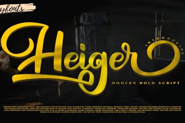 Heiger | Modern Bold Script Download free Font