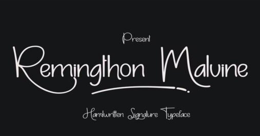 Remingthon Malvine  Remingthon, Signature  premium free Font