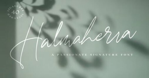 Halmaherra Signature Calligraphy, Craft Premium Free Font