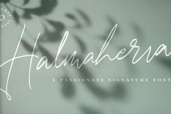Halmaherra Signature Calligraphy, Craft premium free Font