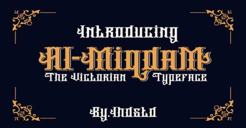 Almiqdam Victorian Typeface Letterpress, Modern Premium Free Font