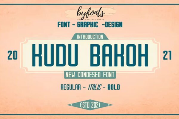 Kudu Bakoh Display Font MS premium free Font