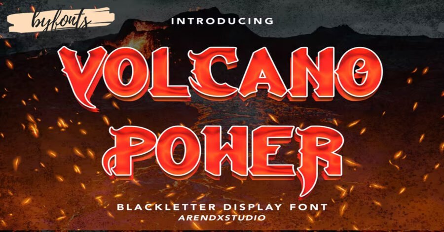 Volcano Power - Blackletter Display Craft Premium Free Font