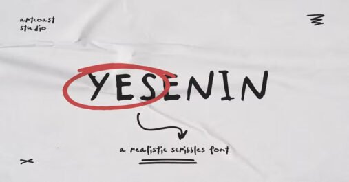 SA Yesenin Realistic Scribbles Handwritten, Journal, lettering, premium free Font