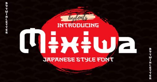 Mixiwa Faux Japanese Font Letters Typography Premium Free Font