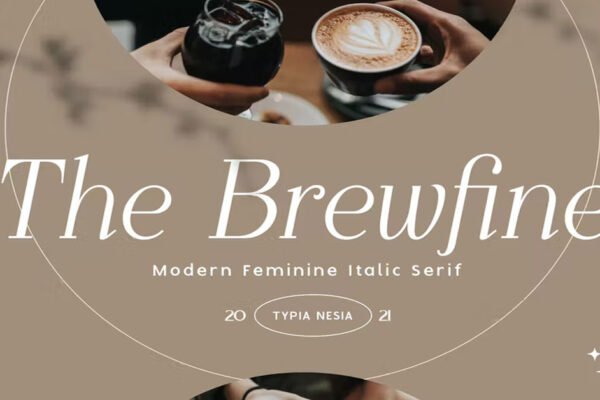 The Brewfine - modern, Italic, serif for designing- free premium font