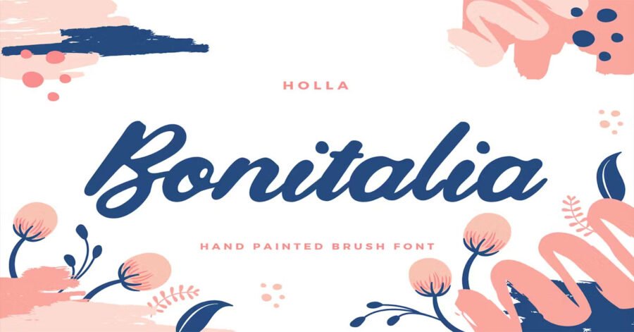 Bonitalia Lettering, Typography Premium Free Font