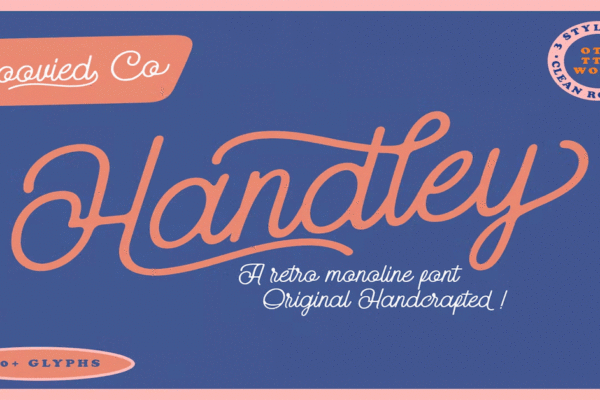 Handley Monoline Retro Premium Font