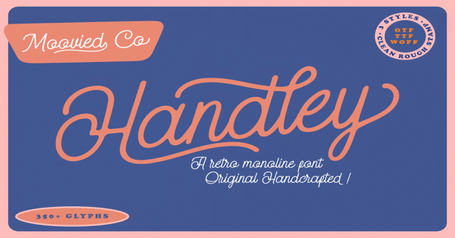 Handley Monoline Retro Premium Font