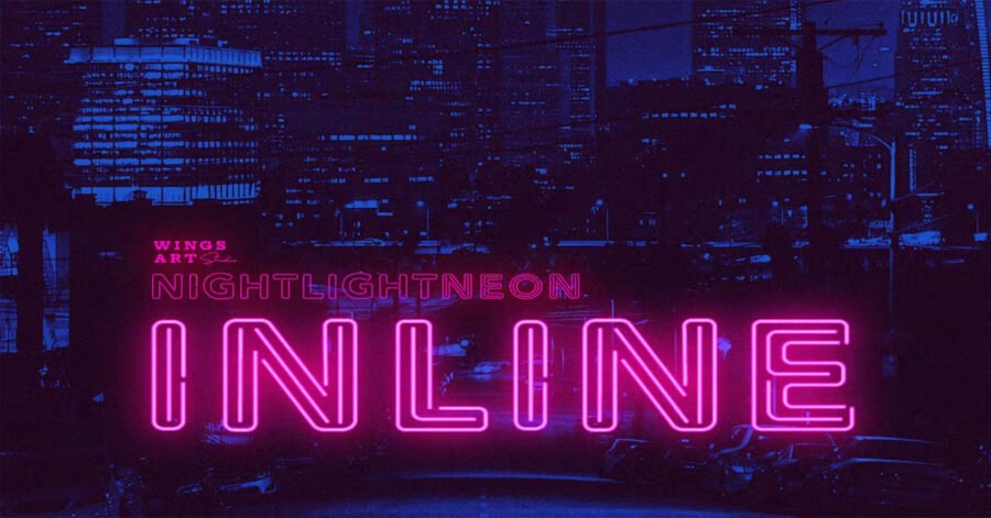 Retro Inline Style Neon Premium Font