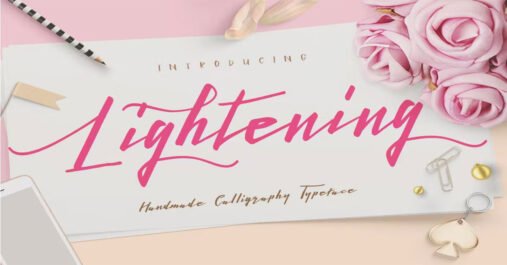 Lightening Script Signature Font Logotype Free Font