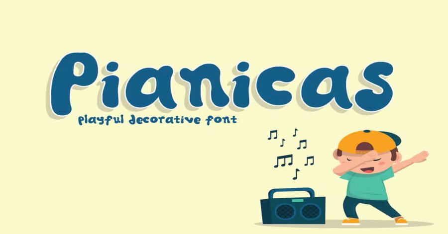 Pianicas Cartoon, Kids Download Free Font